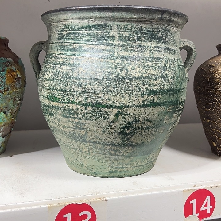 做旧绿色双耳高22口21默认打孔