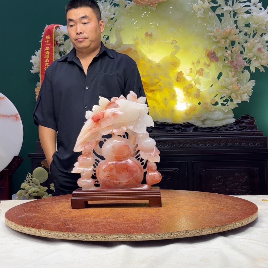 三***笑石材玉石项链吊坠