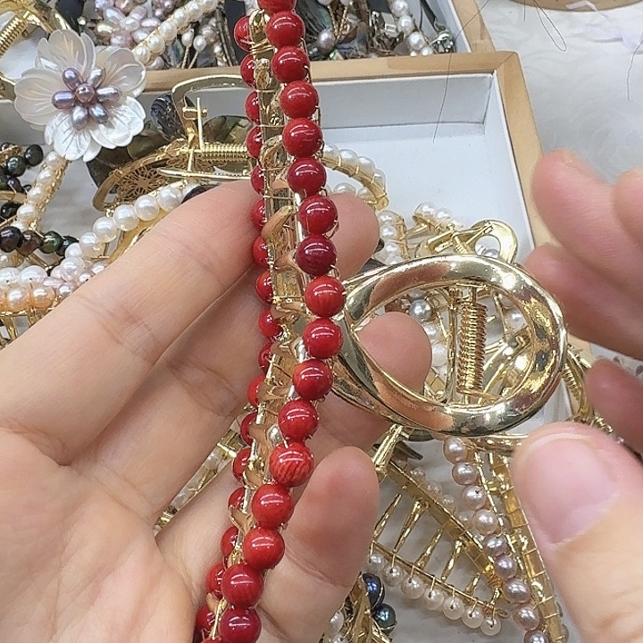 淡水珍珠发饰银S925镶嵌