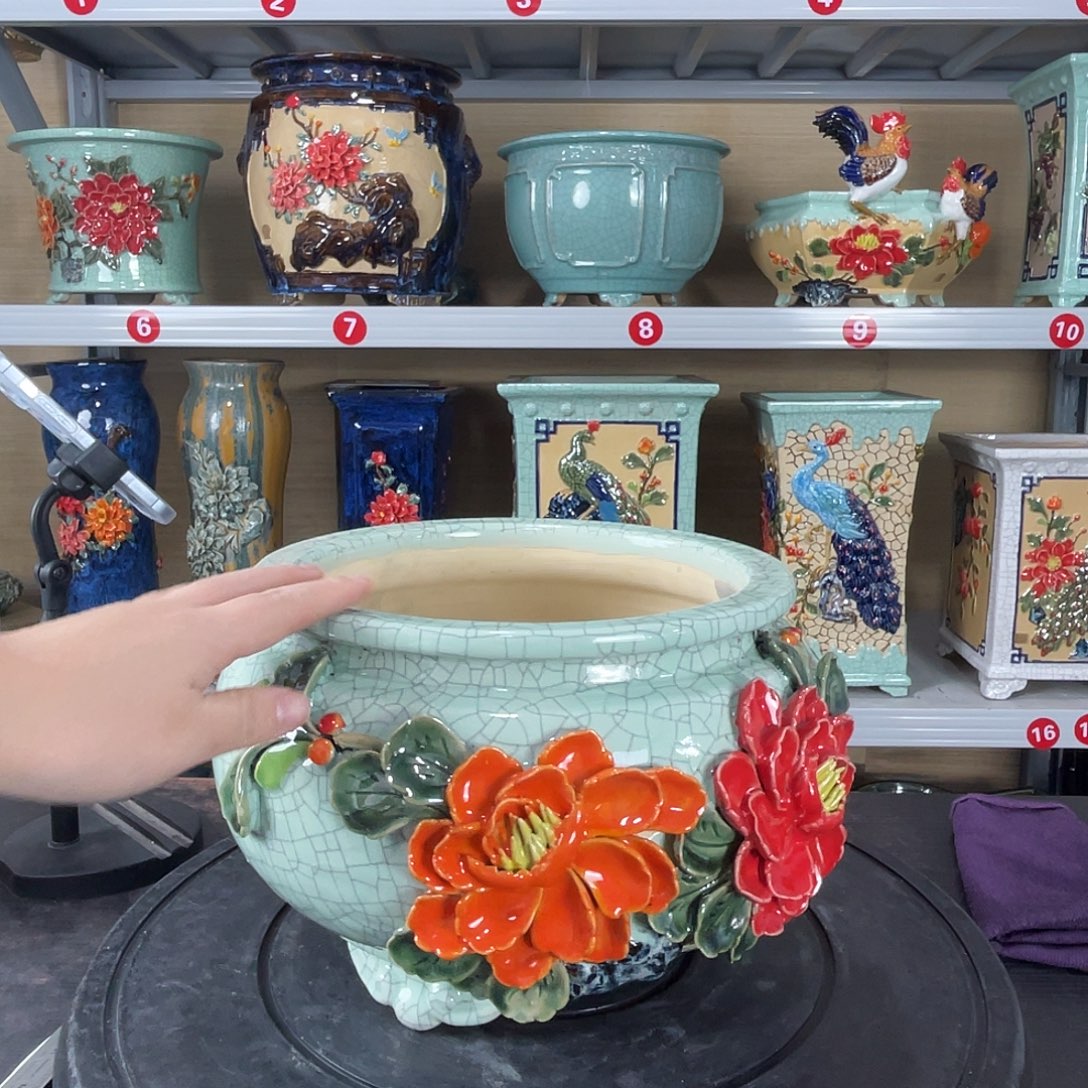 内口19内深13正宗岭南石湾盆