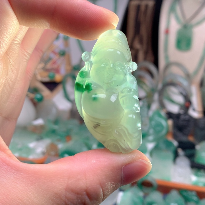 石英质玉（非洲翠）未镶嵌吊坠(不含链)