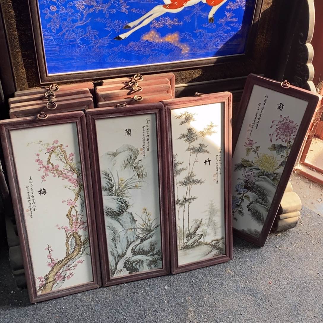 瓷片55*21*4 景德镇瓷板画柴窑烧制