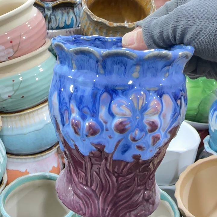 凑9米包邮，有孔，陶瓷花盆