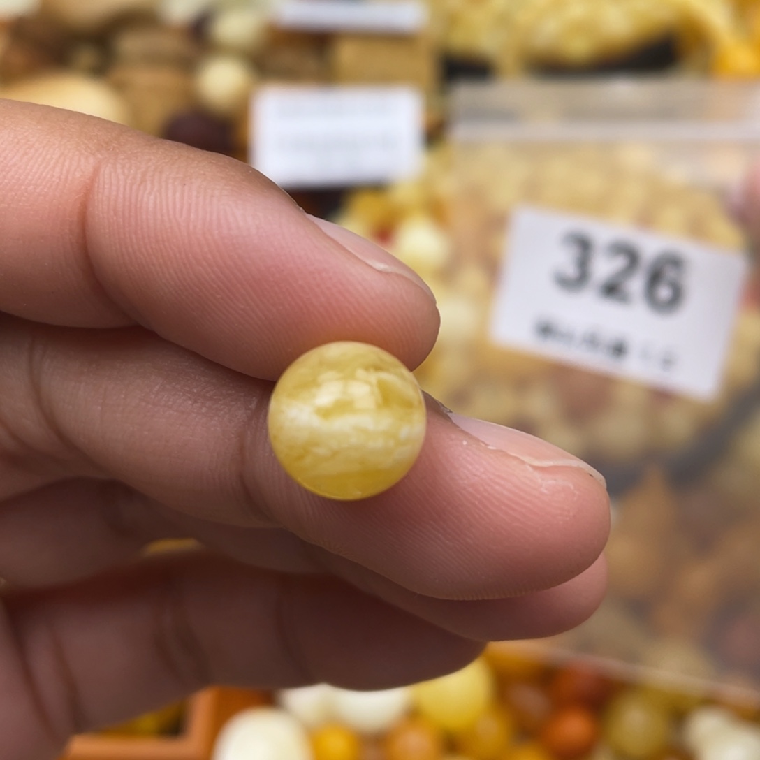 蜜蜡珠宝奇石未镶嵌一颗粉11 虎皮