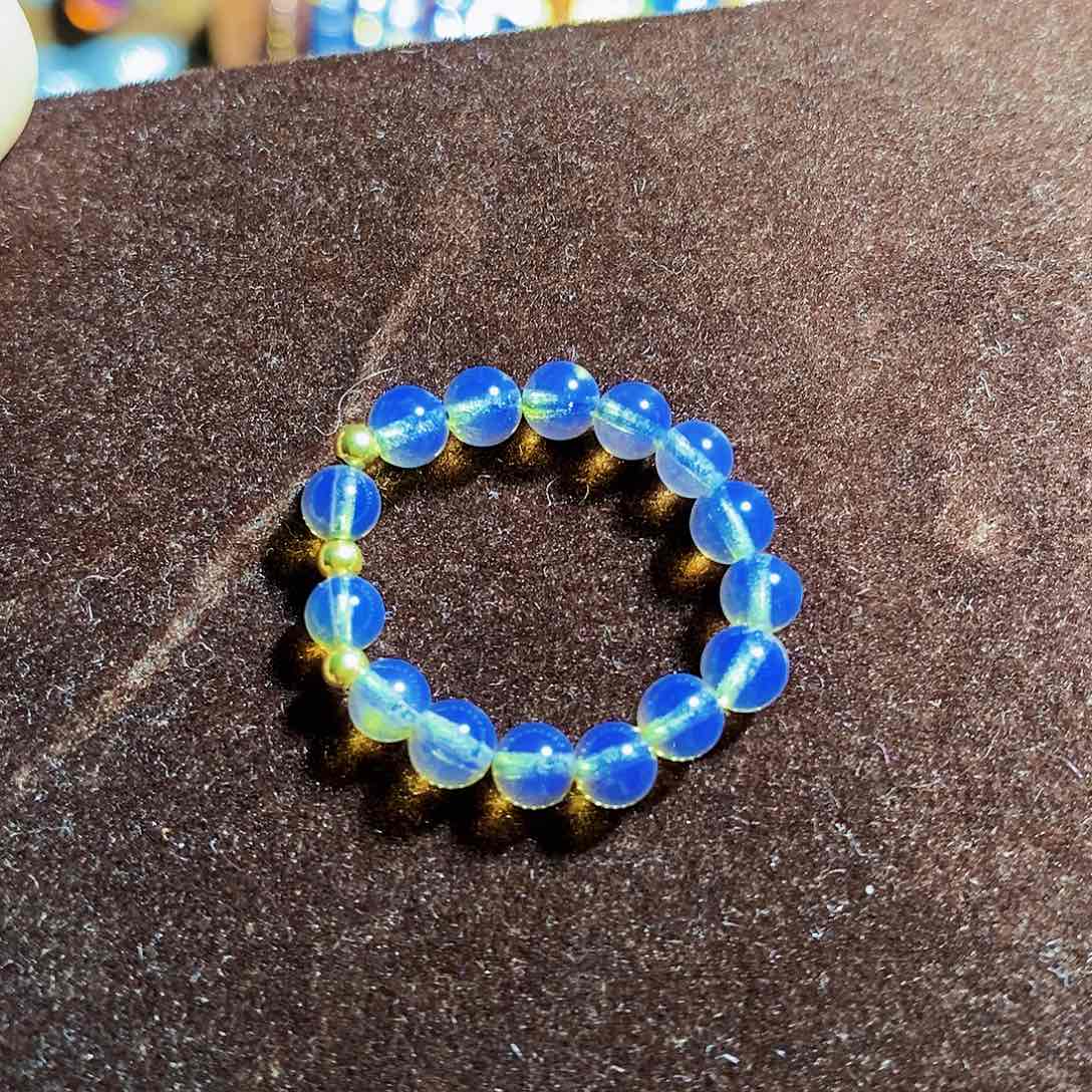 未镶嵌蓝珀裸石开播福利指环收到仅退款