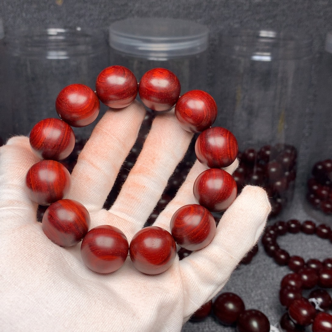 手串/手链檀香紫檀（小叶紫檀）印度小叶紫檀原汁原味20泥料鱼鳞纹