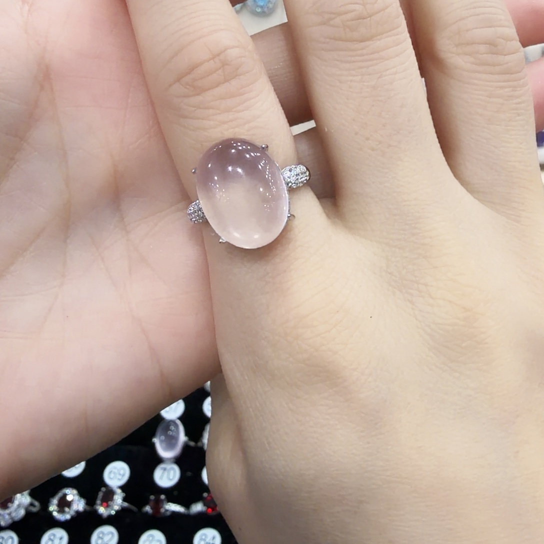 张***～芙蓉石银S925镶嵌戒指