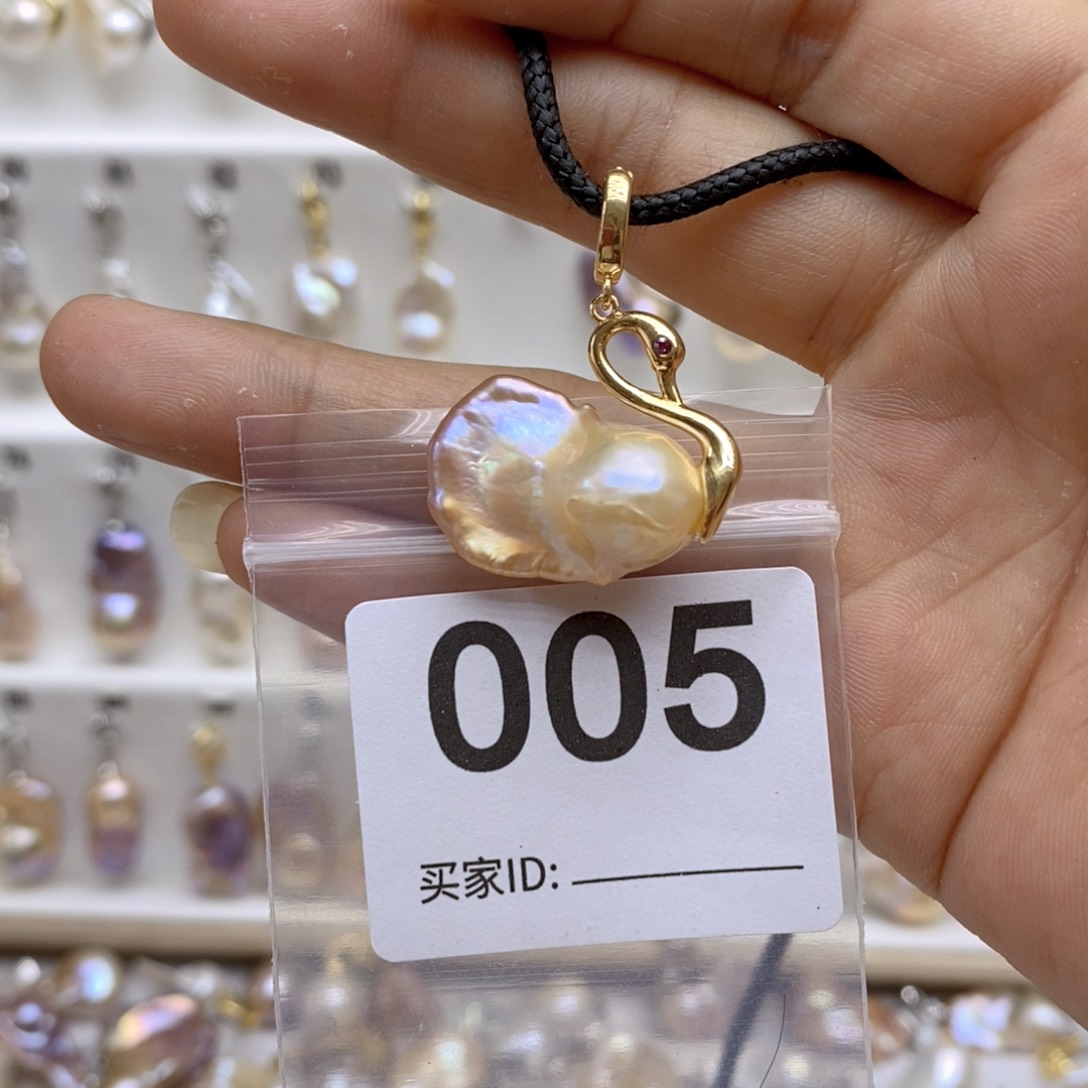 淡水珍珠颈饰银S925镶嵌5