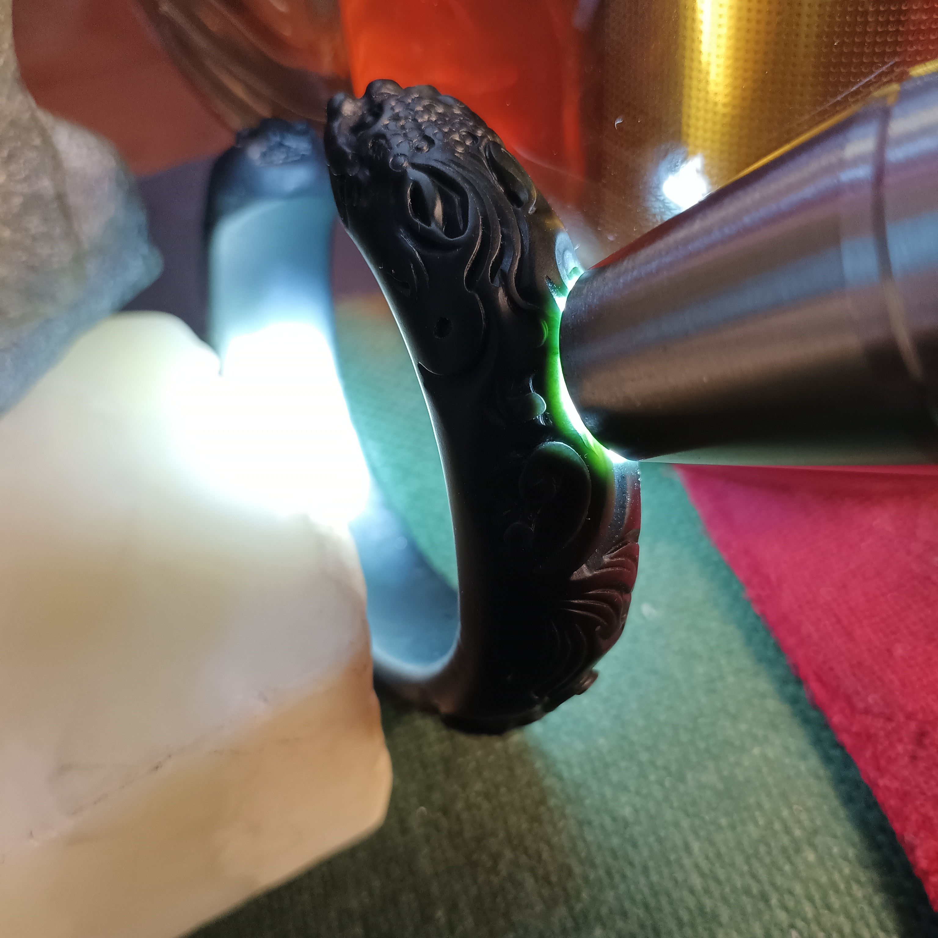 新疆黑青飞龙在天精品男士手镯，规格尺寸见视频，国家质检基地发货