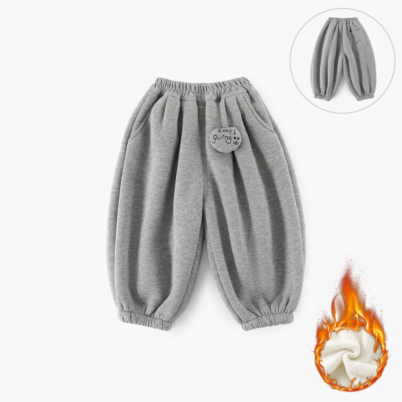 现货【羊驼绒】儿童卫裤冬季新款韩版吊坠加绒加厚保暖裤子CK467