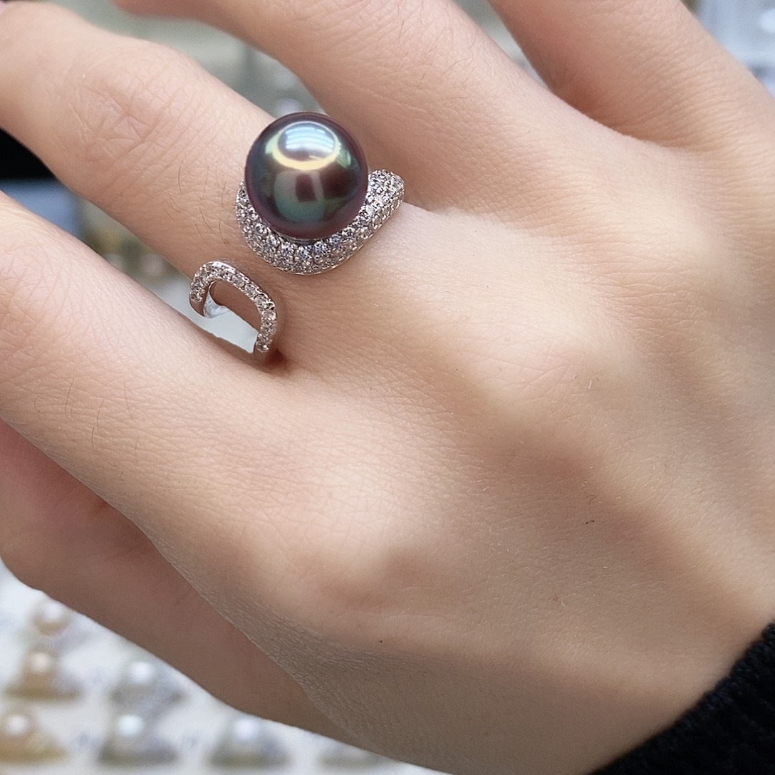 颈饰银S925镶嵌淡水珍珠小*