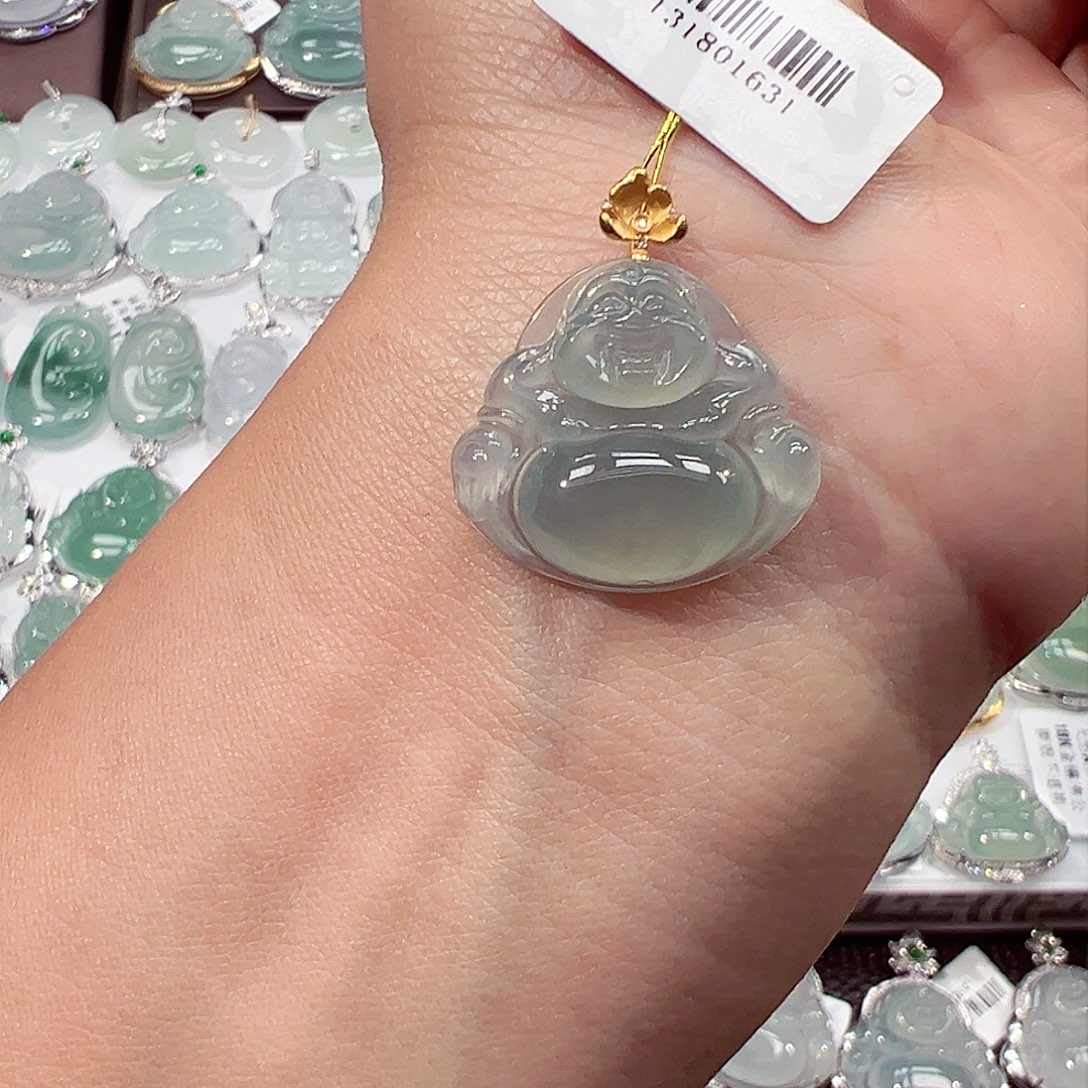 吊坠(不含链)18K金镶嵌翡翠1631