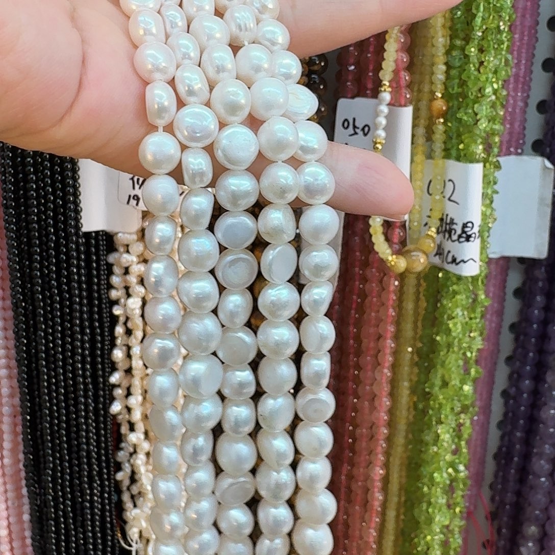 材料淡水珍珠未镶嵌馒头珍珠直接拍的链接