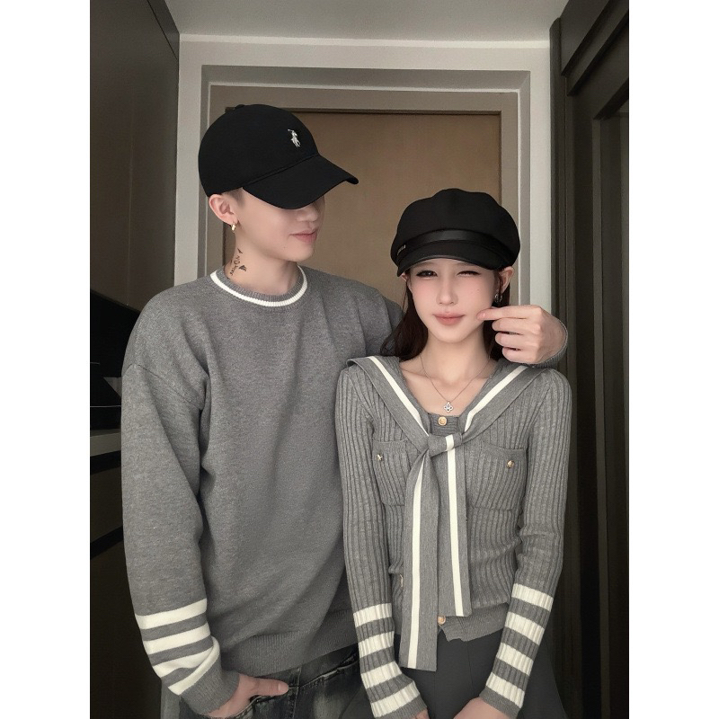 休闲针织衫长袖毛衫复古海军领秋冬春学院风韩版日系春秋毛呢外套