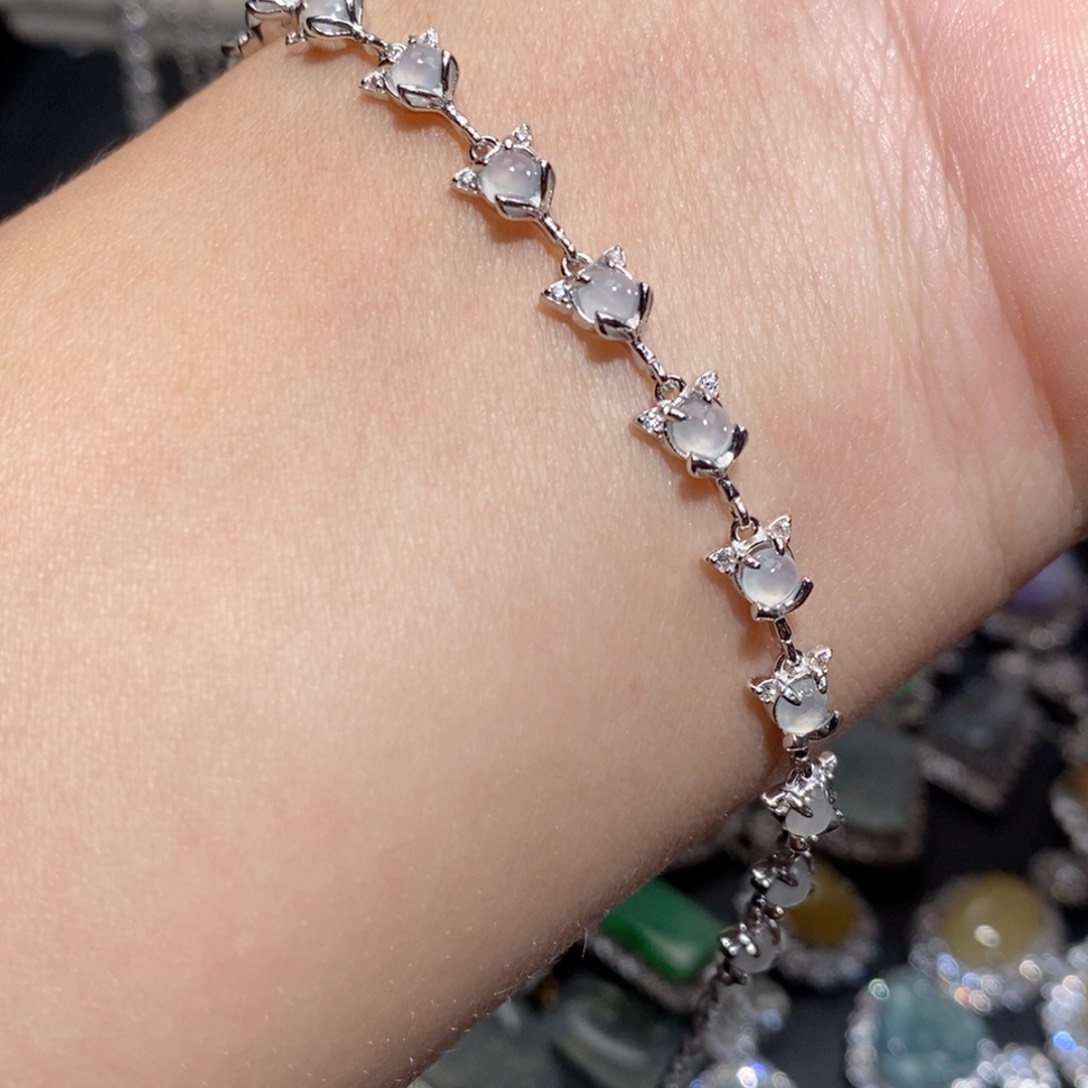 翡翠手链银S925镶嵌j o o o