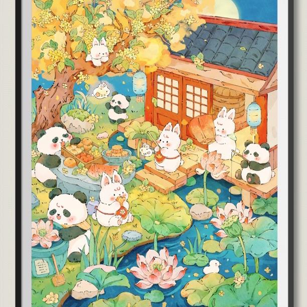 珺禾*桂香满院70*90金丝布大格四股线十字绣65色【印花清晰】