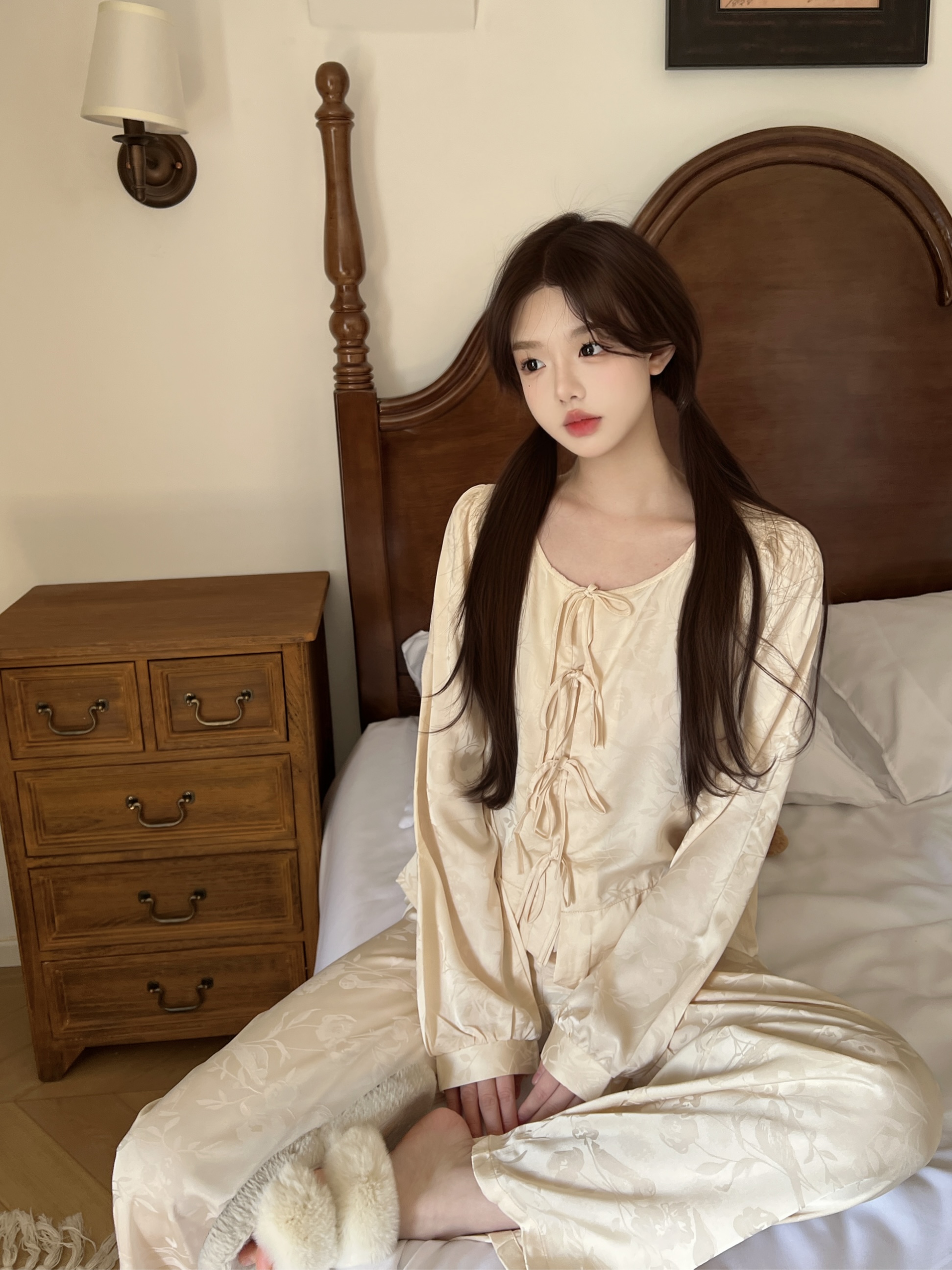 【香草冰淇淋】时尚休闲女轻奢青年成人睡衣粉色家居服甜美P148