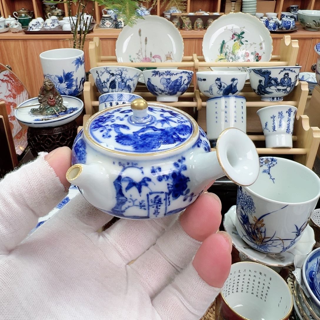 大***宝柴窑茶具乐亭小侧把壶