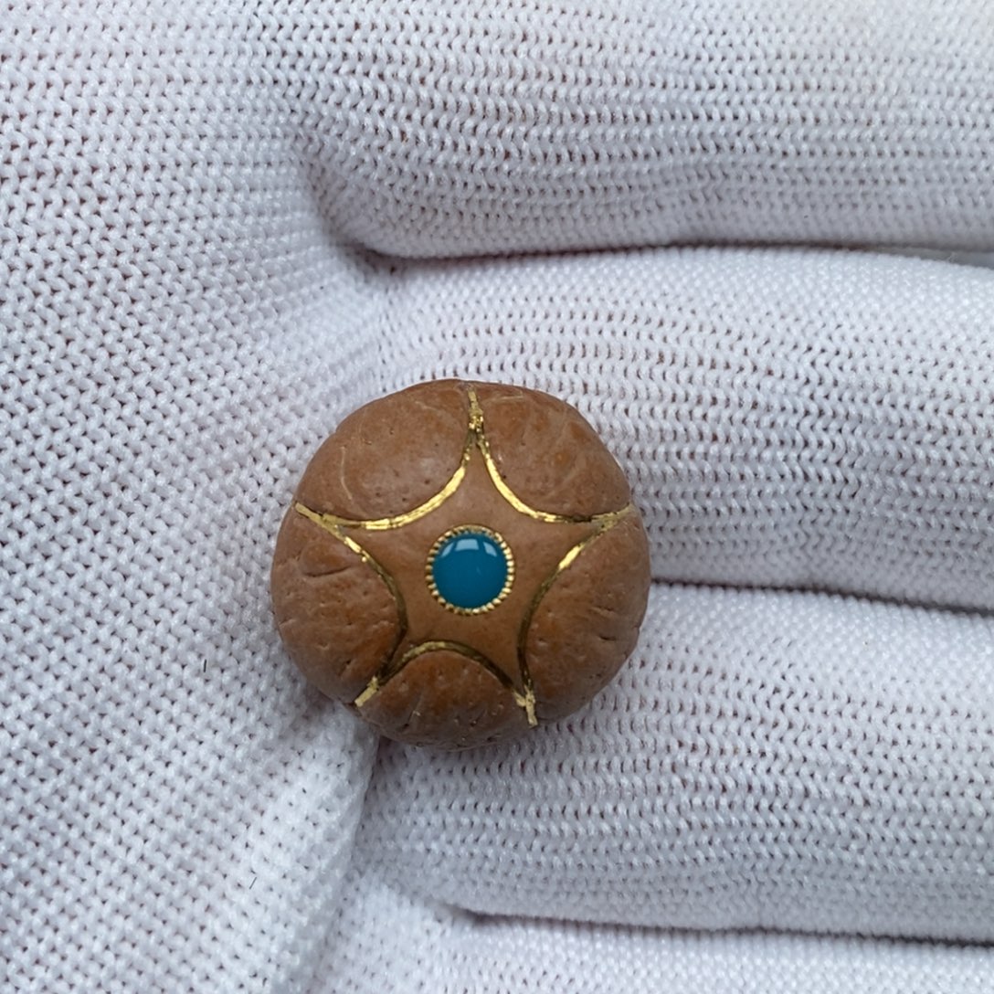 哈***哦凤眼菩提把件五星21mm镶嵌24k金线