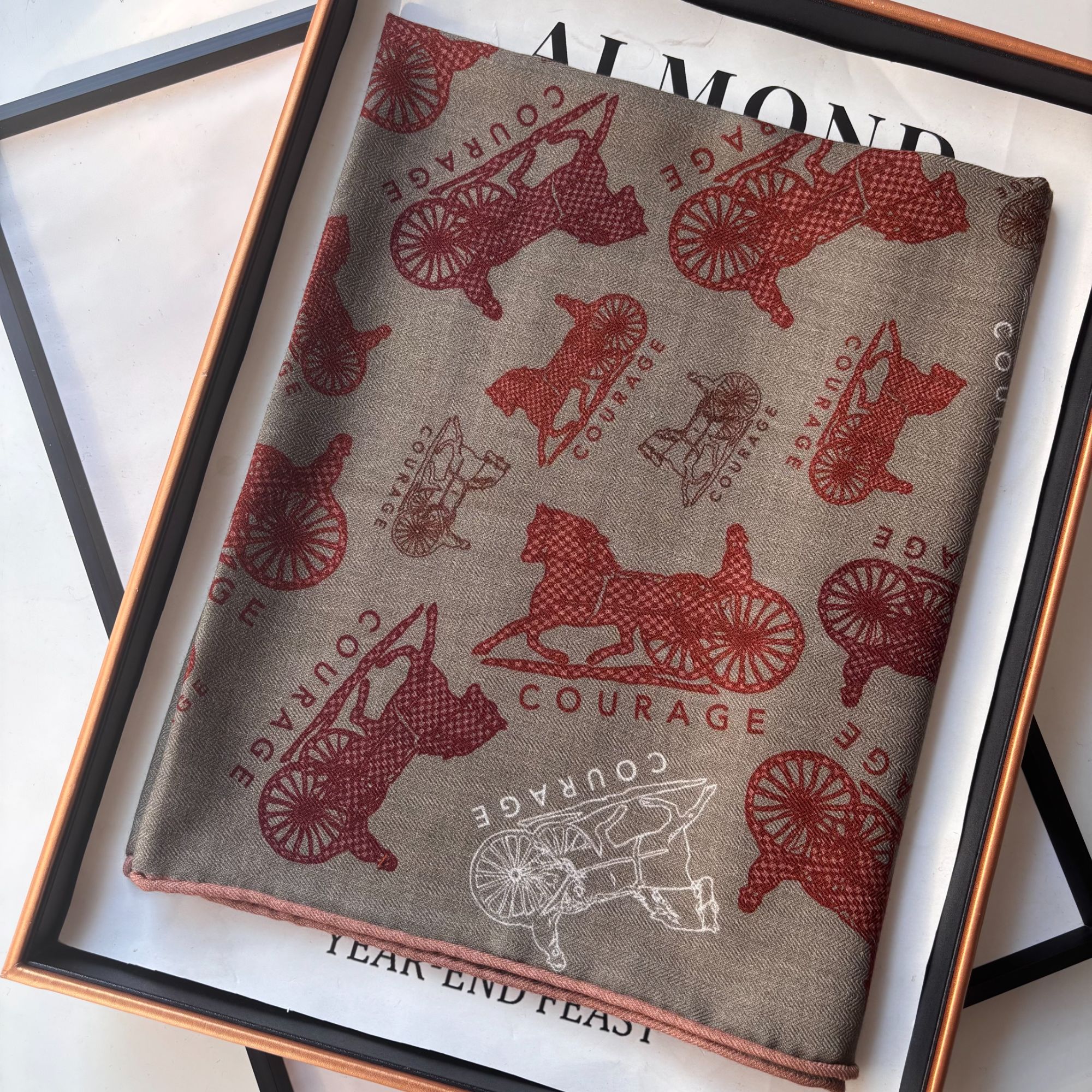 专属真丝羊毛双面古典马车60方巾女士丝巾围巾防晒时尚披肩外搭B4