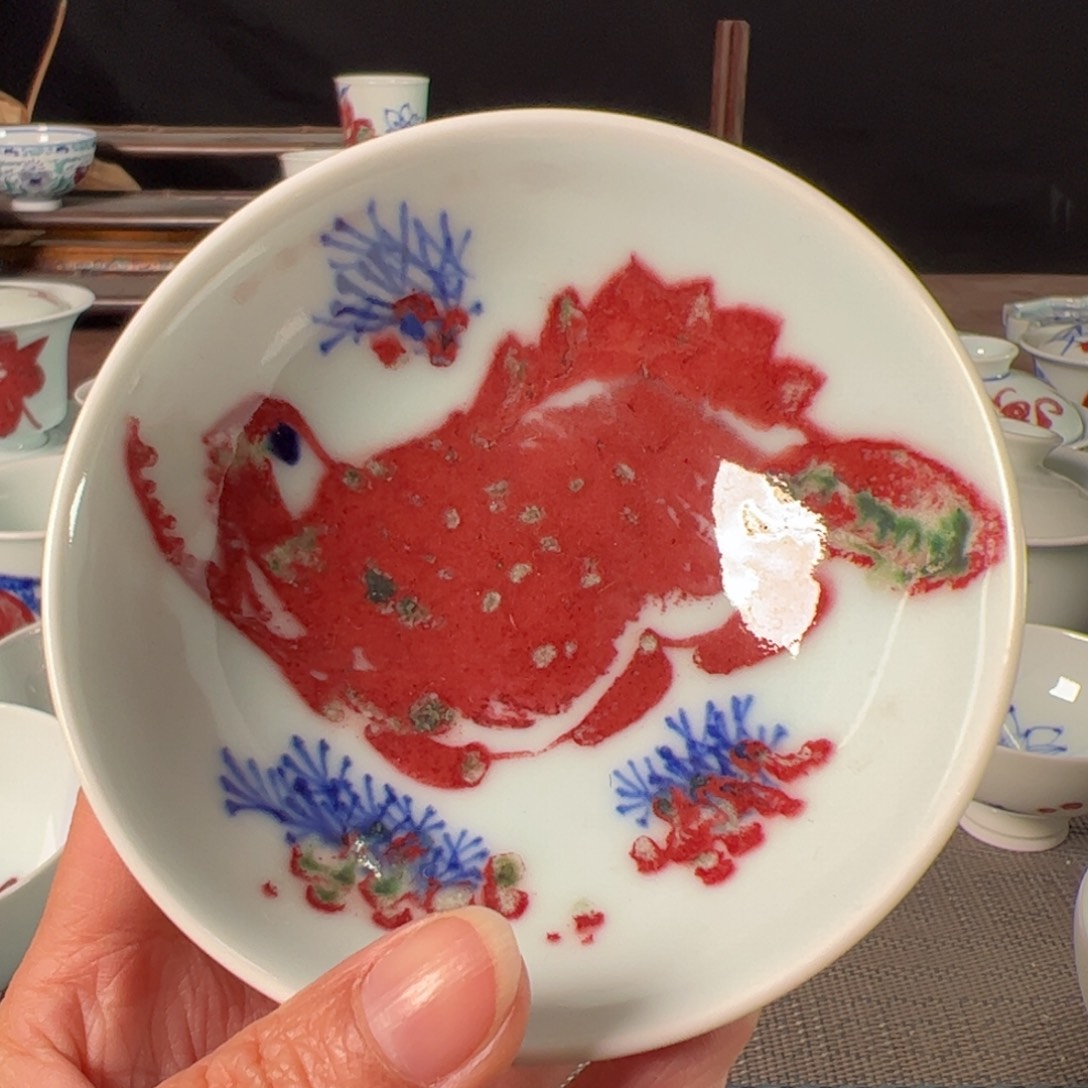 杯界*原矿青花釉里红瓷器