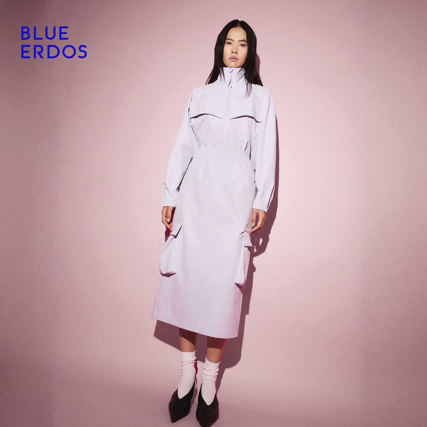 BLUE ERDOS 25秋冬新品流光风松紧腰精简剪裁A字半裙B556M0001