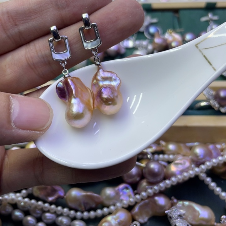 淡水珍珠耳饰合金C***1