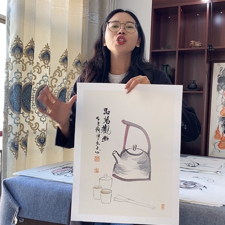 国画纯手绘国画写意作品34*46