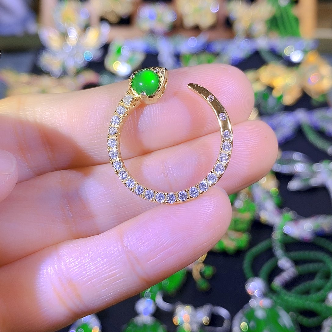 吊坠(不含链)银S925镶嵌翡翠