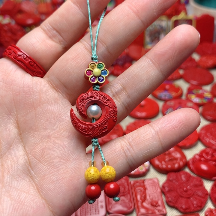 天然辰砂工艺品朱砂手机坠