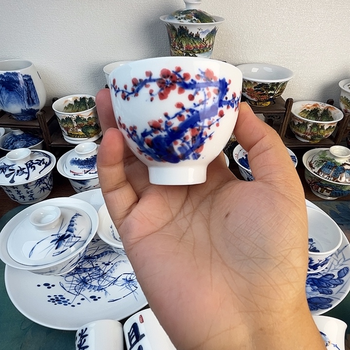 忠意堂釉下彩红梅微瑕不退