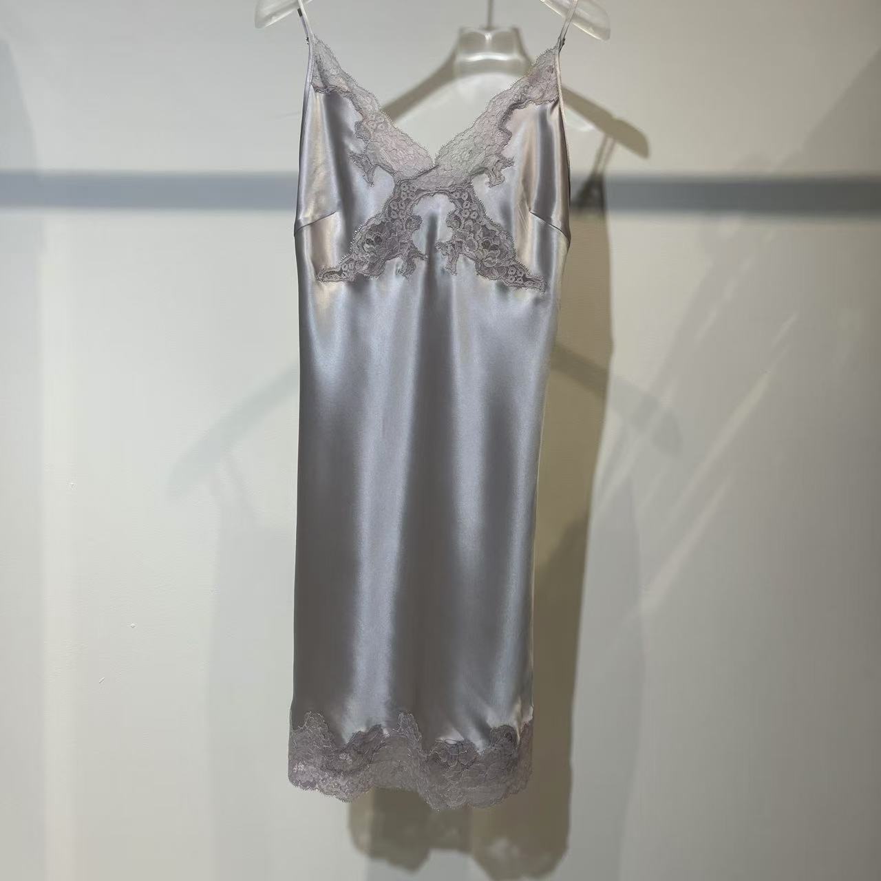 【日月禾】真丝连衣裙睡裙100%桑蚕丝吊带D2482