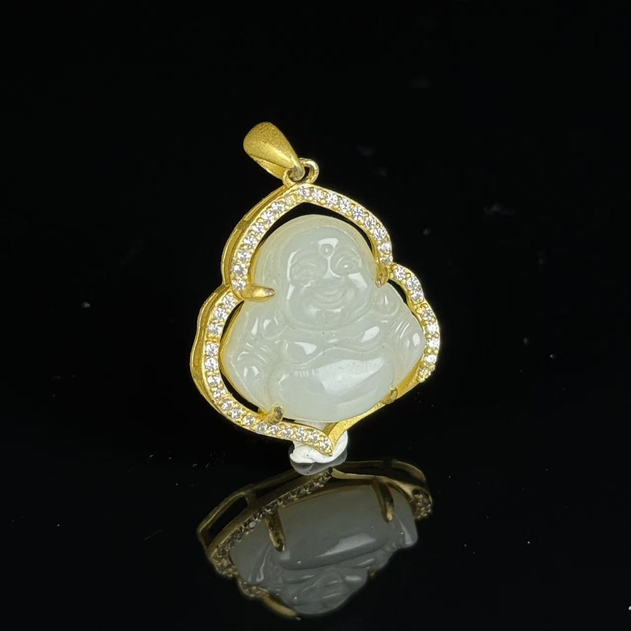 GG139005/民国和田玉弥勒佛挂件/上海西香记