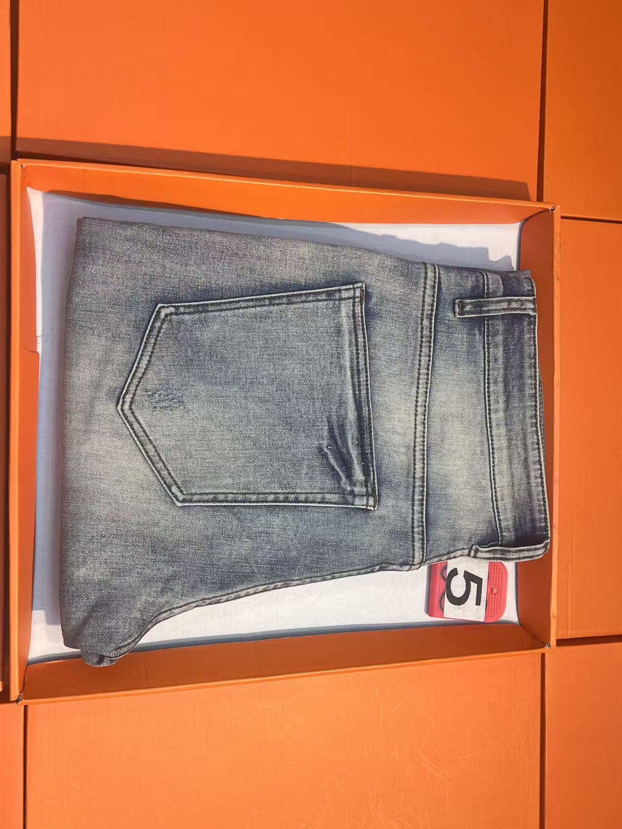 格  5号直筒裤扎染牛仔裤男士