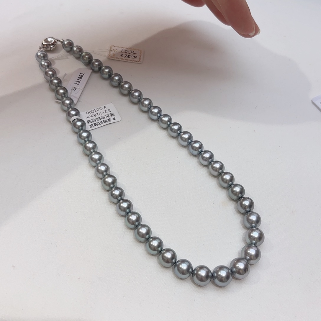 海水珍珠颈饰未镶嵌8.2-10.8mm真科研SK海洋蓝