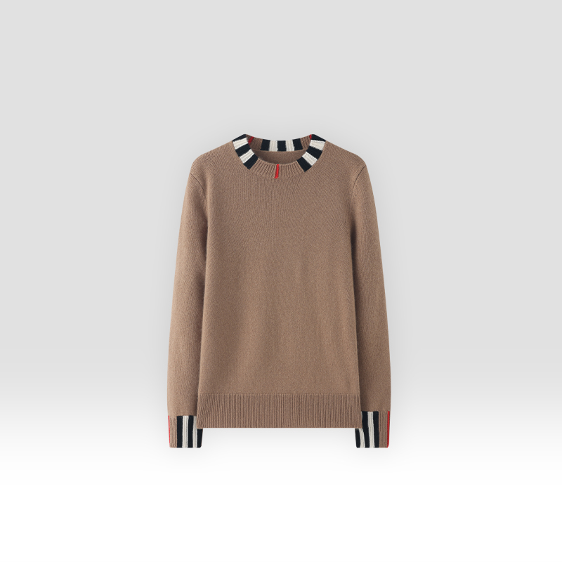 原单非世面货！拼接经典元素羊绒衫 8084