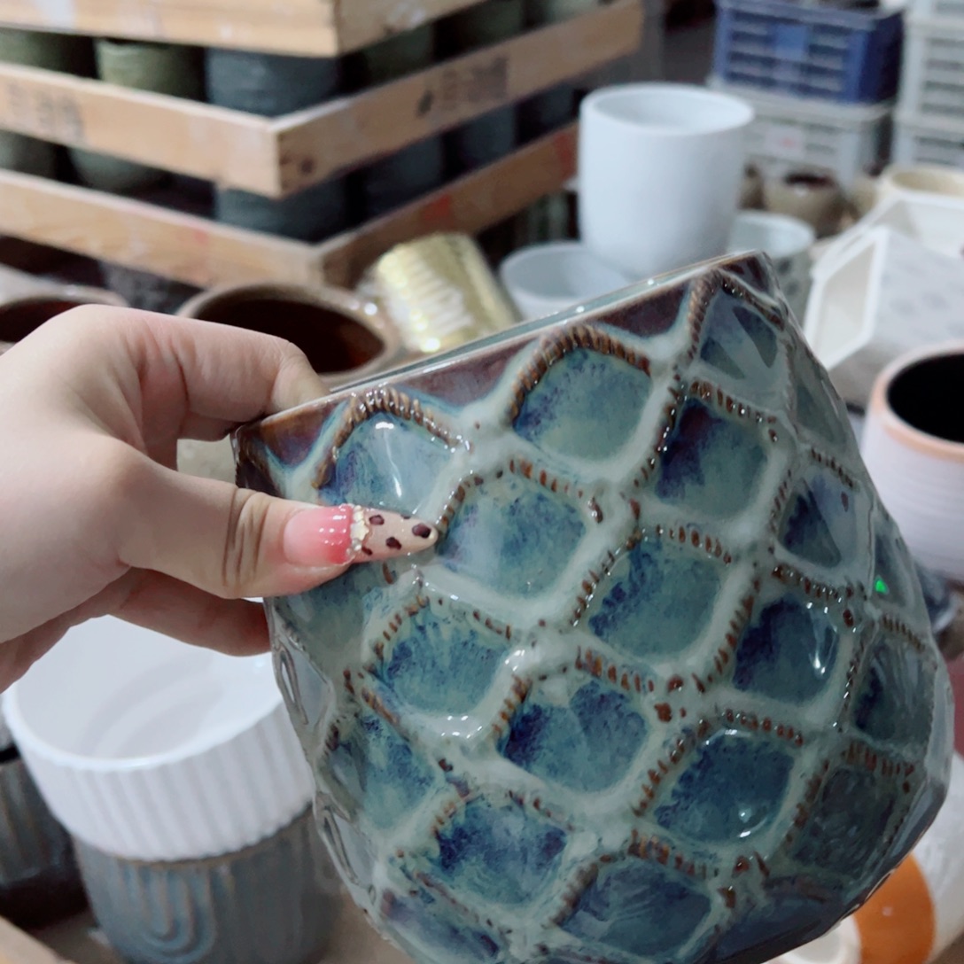 有孔，陶瓷花盆满10米包邮发货