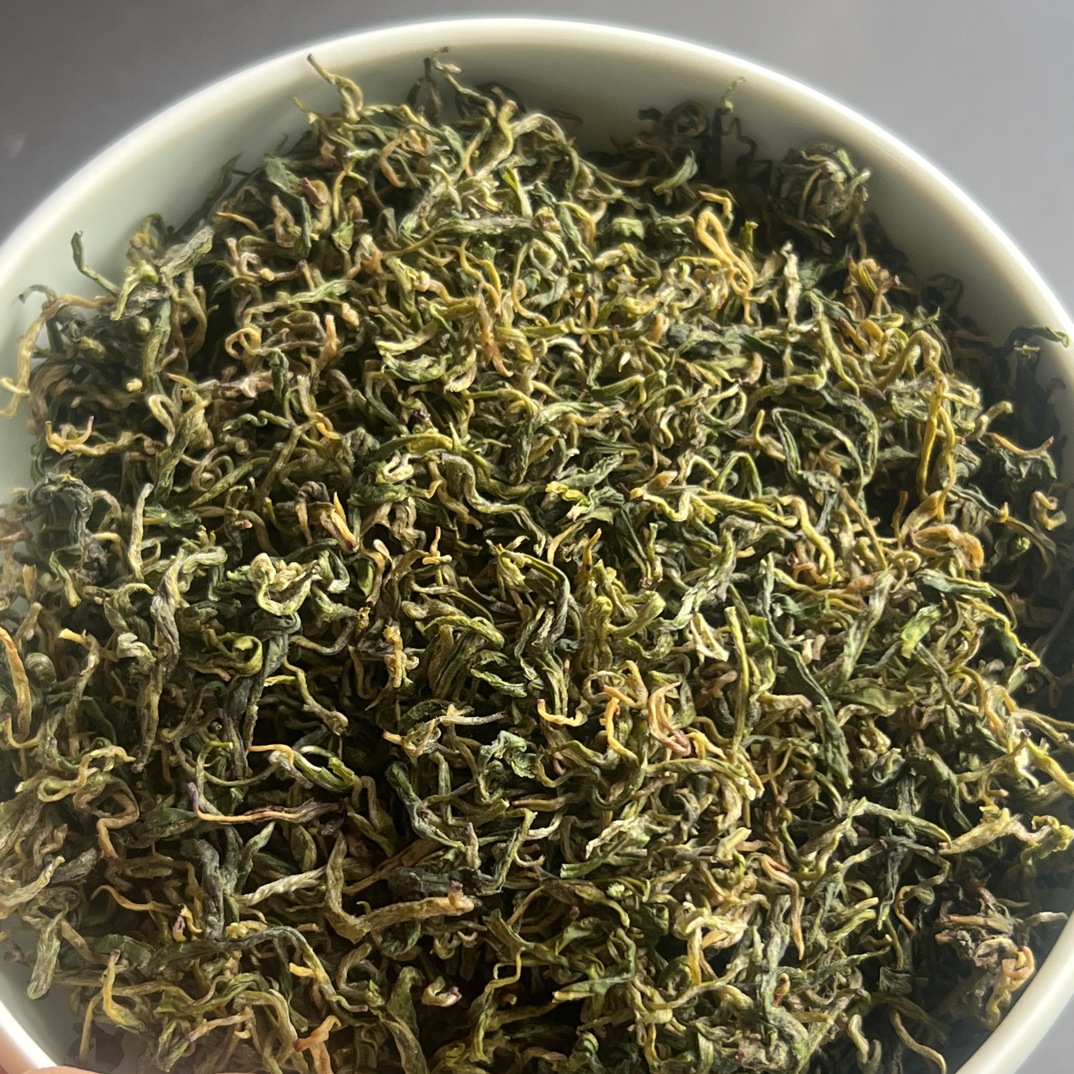 【手工绿茶卷曲型】豆香型2025明前新茶春茶贵州绿茶白金芽原料