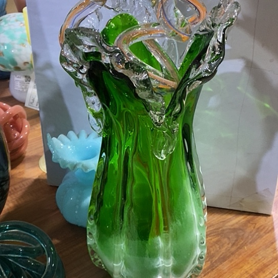 琉璃高度32厘米琉璃白菜花瓶