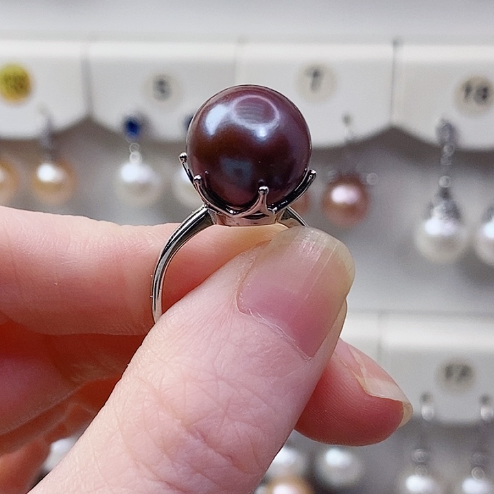 真***.淡水珍珠银S925镶嵌戒指A
