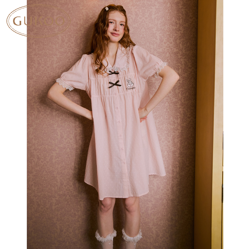 Gukoo果壳夏季新款小鹿斑比可爱短袖睡衣套装家居服826223402201