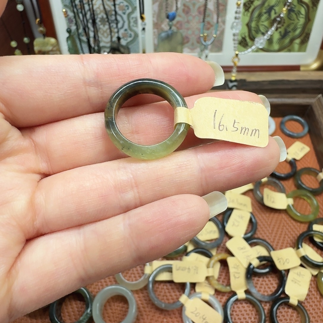 蜜***龙蛇纹石玉合金戒指