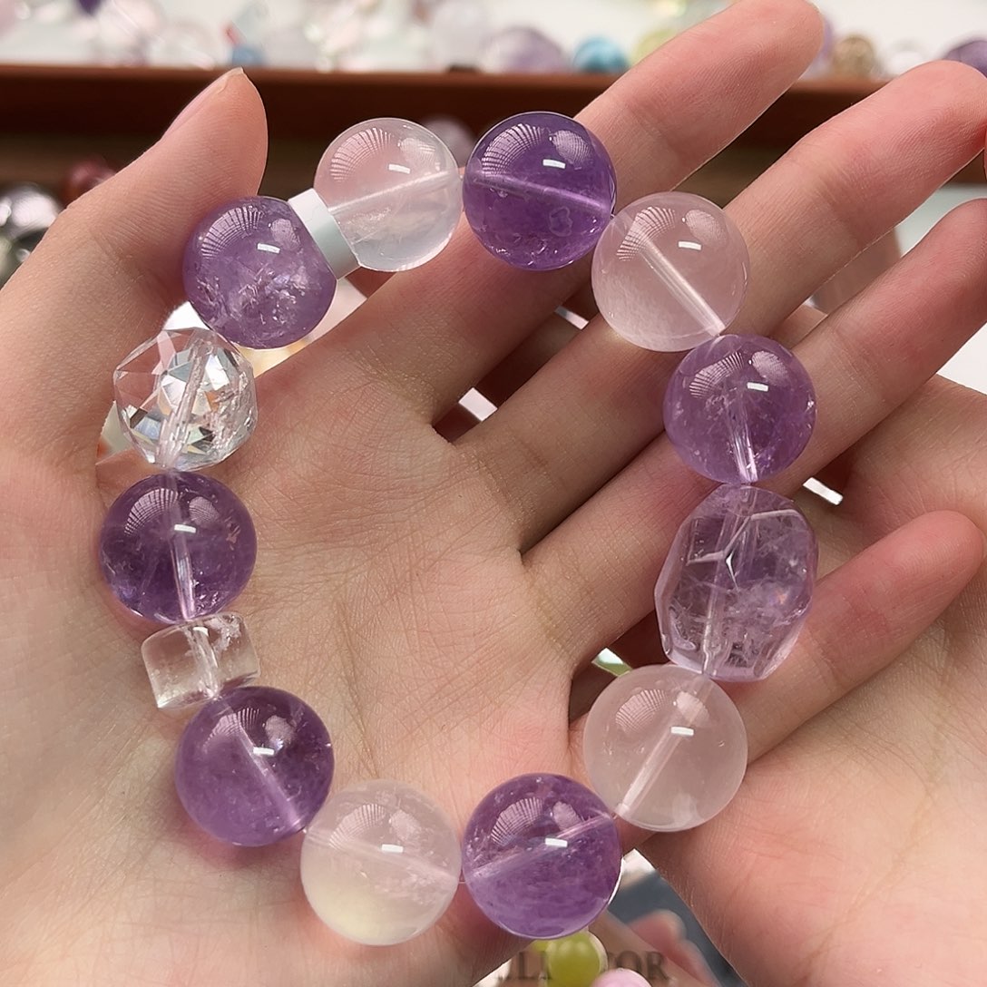 未镶嵌手链紫晶紫水晶16mm