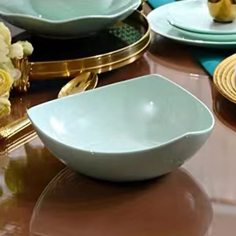 A823①】青骨瓷8英寸三角汤盘1只唐山骨瓷家用餐具