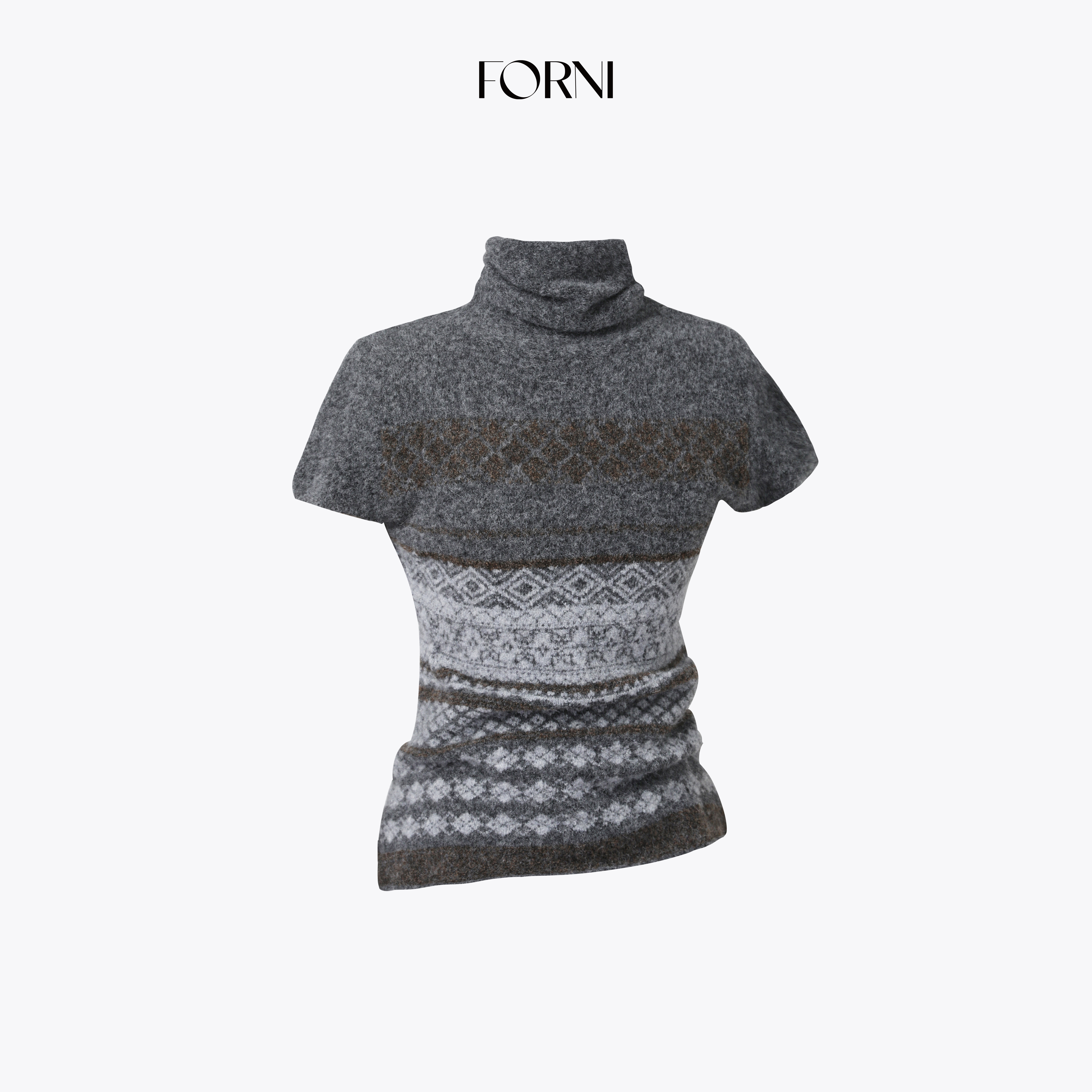 FORNI 约德尔 羊驼毛羊毛费尔岛针织毛衣