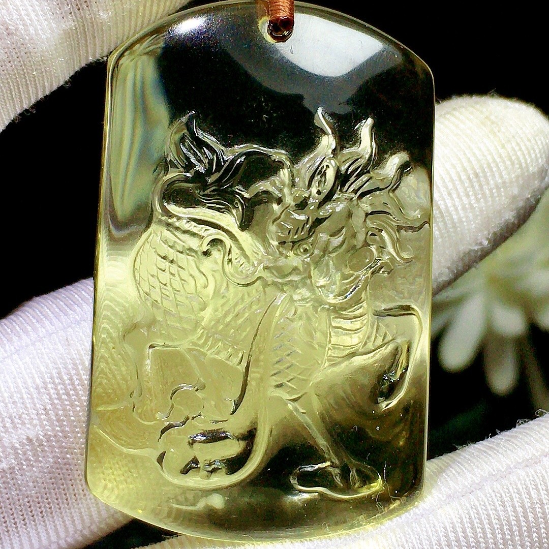 天然黄水晶麒麟吊坠，男士黄水晶吊坠，黄水晶麒麟：42.27.13mm，25克