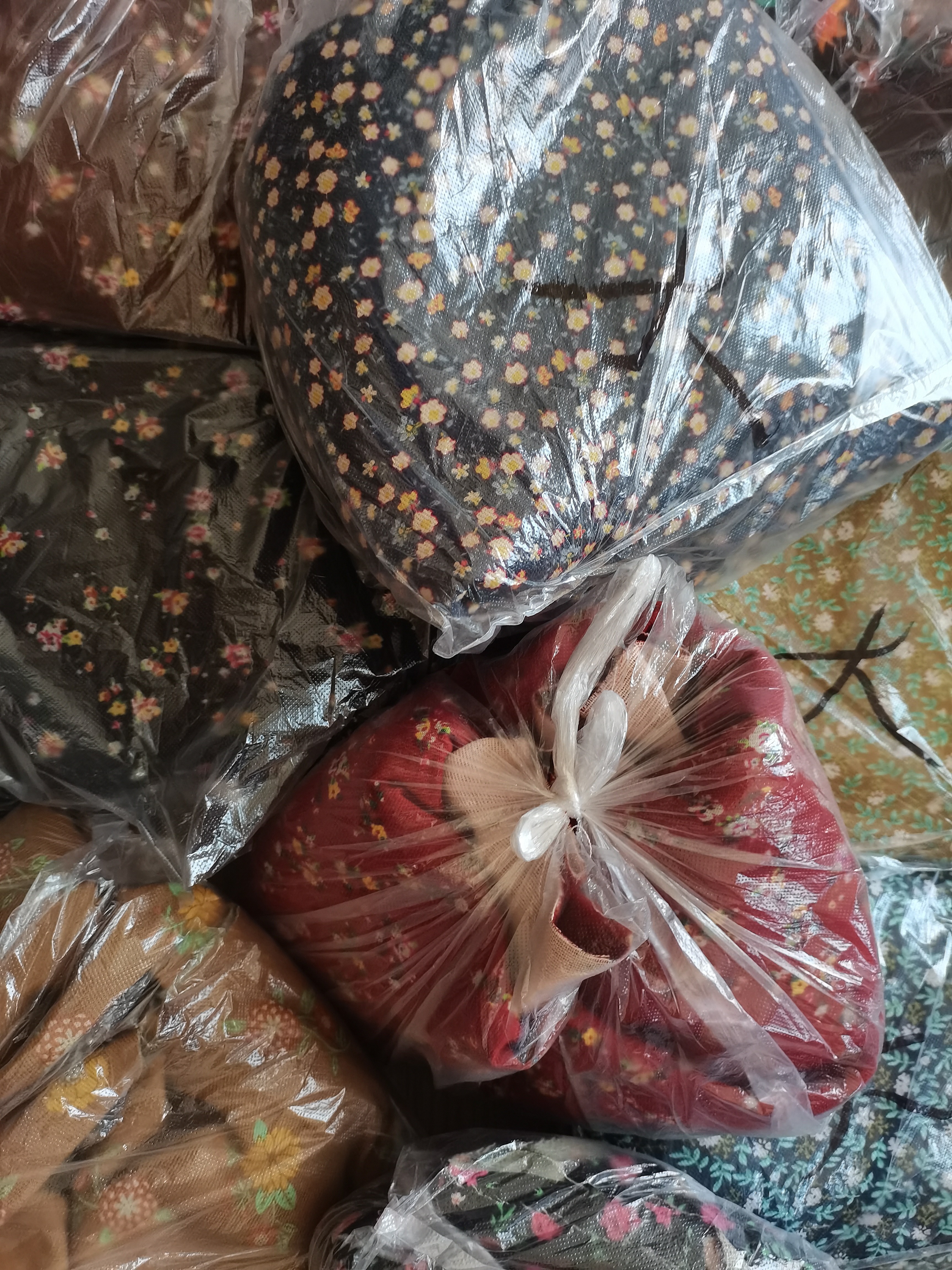 随机发双层棉麻上衣裁片一件（颜色花型随机发）