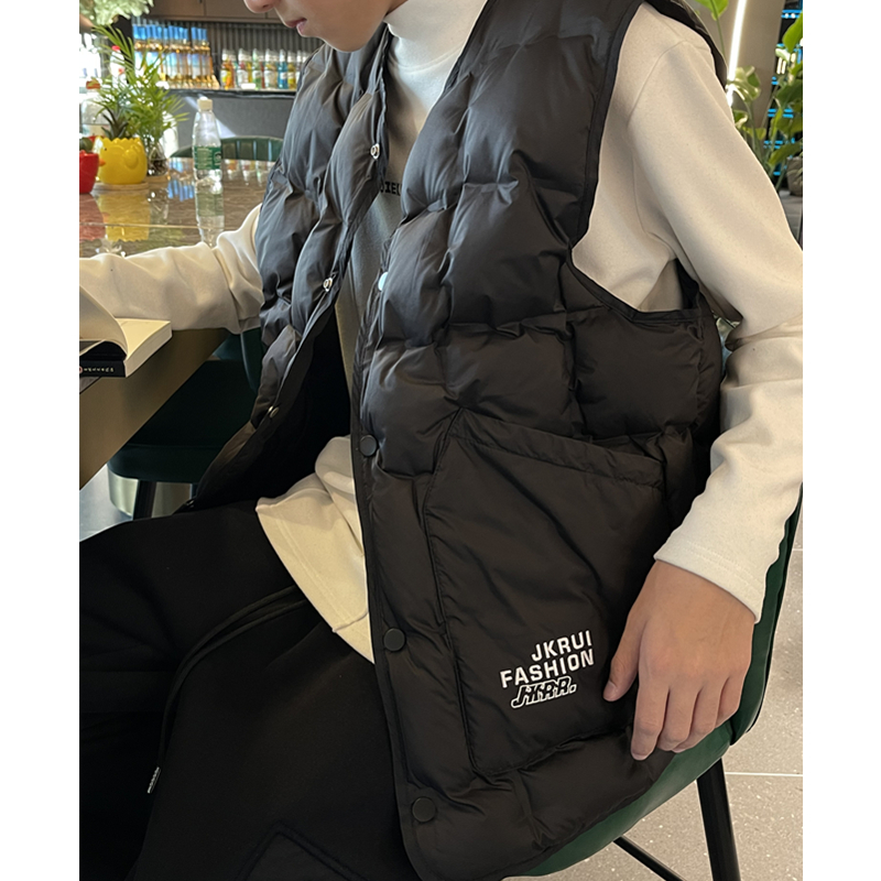 3054【睿】潮牌美式时髦洋气字母无袖羽绒马甲内胆单穿叠穿外套
