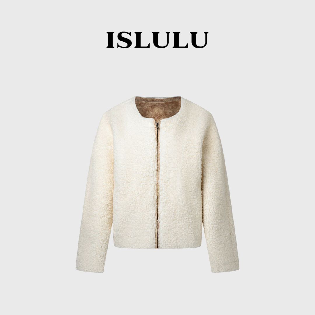IS LULU | 【浮力款】羔羔毛V领短款韩系外套
