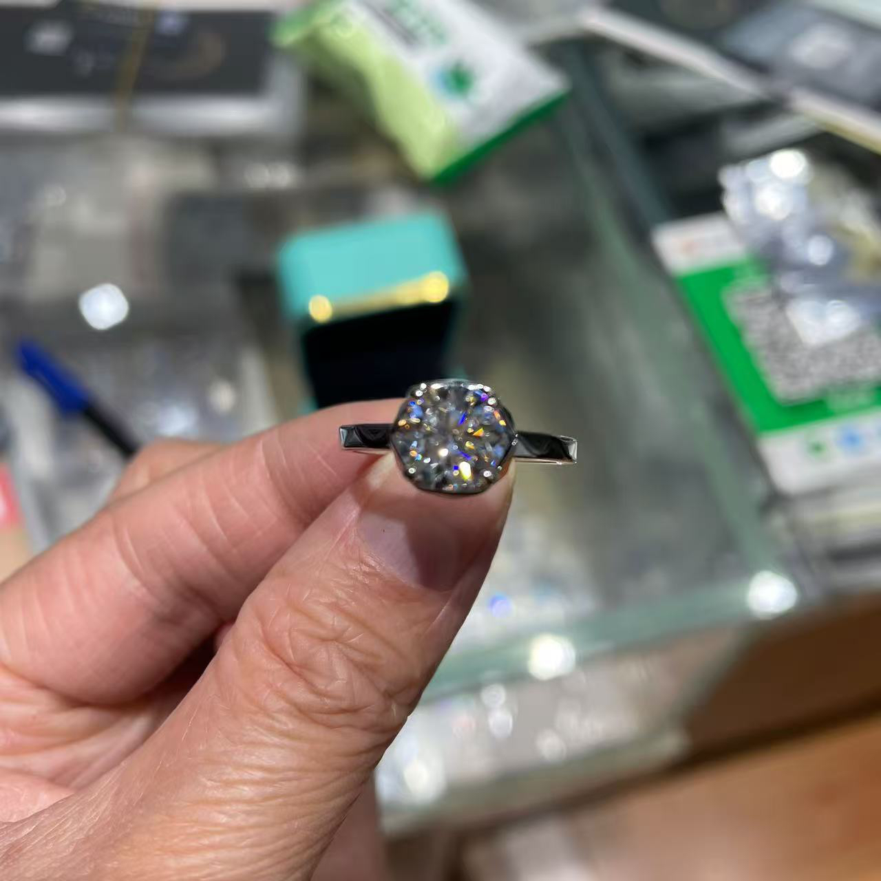 925银莫桑石戒指 925银莫桑石 【拉夫】百搭女戒